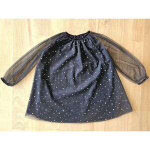 Andy And Evan Black Sheer Gold Stars Overlay Dress. Size 6Y
